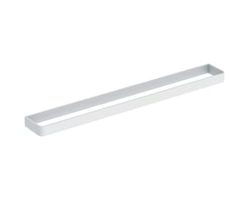 Geberit håndklædeholder til møbel i hvid aluminium, 42,2 cm lang, med en simpel rektangulær form.