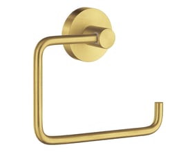 Smedbo Home toiletpapirholder i børstet messing med skjult montage, med en bredde på 140mm og en dybde på 154mm.
