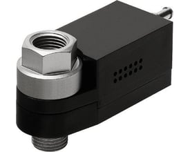 Festo cylindersignalgiver PPL-1/4 i sort metal med gevindtilslutning og en metalmøtrik, med huller på siden.