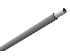 Lysegrå Amokabel TEXILine HF90 FT monteringsledning på 2,5 mm² med den flertrådede leder synlig i enden.