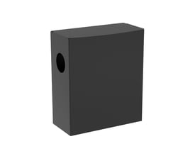 Pressalit hygiejneaffaldsspand på 4 liter i mat sort rustfrit stål, vist fra siden med tydelig åbning til indkast.