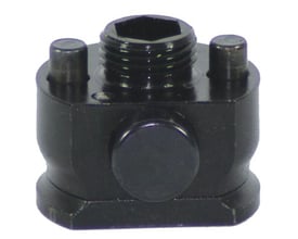 PRO-FIT Adapter Drill & Drop DDA2 i sort metal, med sekskantet udgang og to små stifter på toppen.