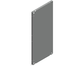 Schneider Electric galvaniseret montageplade med målene 1600x800mm, vist fra siden i grå.