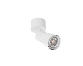 SLV PURI CW væg- og loftlampe i hvid, GU10 fatning, med lyset slukket, viser lampehovedets detaljer.