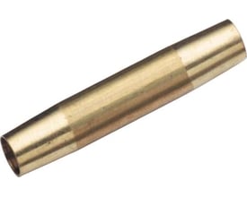 Katimex samlemuffe til glasfibersøgefjedre med en diameter på 11 mm, fremstillet af messing.