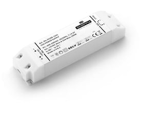 Hvid Triac dæmpbar LED driver fra Snappy, 100W og 24V, med tydelig mærkning af specifikationer og godkendelser.