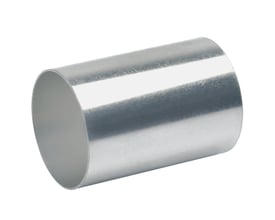 Klauke muffe T til komprimerede ledere, 50mm², normal udgave. Fremstillet af galvaniseret fortinnet kobber, vist på hvid baggrund.