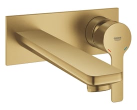 Grohe Lineare indbygget håndvaskarmatur med lang, flad tud og 1-grebs håndtag i børstet cool sunrise.