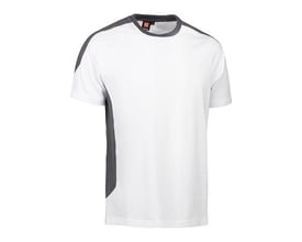 ID Identity Pro Wear T-shirt i hvid og mørkegrå, størrelse 5XL, vist forfra.