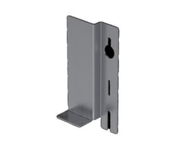 Lauritz Knudsen vægkonsol WGX-S, model TTA-BT15H med 15mm højde, fremstillet af grå metal med monteringshuller.