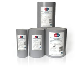 FireFree 125 installationsrør, Ø60x150 mm, vist som grå cylinderrør med hvide produktetiketter.
