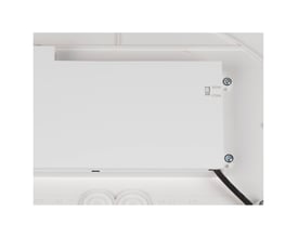 Detaljebillede af bagsiden af SLV DECONA 42 loftlampen, hvor man kan se en kontakt til valg af farvetemperatur (2700K/3000K).