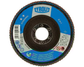 Tyrolit Standard 2in1 lamelskive 115x22,2mm ZA60Q-B, set fra en anden vinkel med tydelig mærkning.