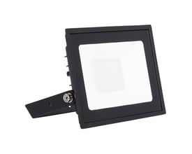 Enkel sort Ansell Lighting Eden LED projektør med den oplyste frontflade og justerbart beslag.