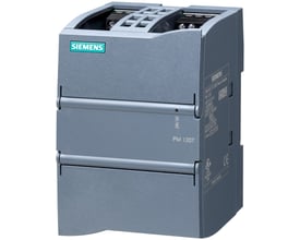 Siemens SIWAREX WP231 grå elektronikmodul til S7-1200 med RS485 og Ethernet interface, monteret på en DIN-skinne.