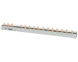 Siemens 4-faset PIN samleskinne på 1016 mm til 16 mm² med 10 mm2 16 MW, vist på hvid baggrund.