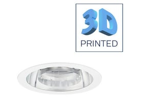 GreenSpace Downlight DN471B, en 3D-printet hvid indbygningsspot med klar optik til Ø200 mm udskæring, 2000 lm, 4000K.