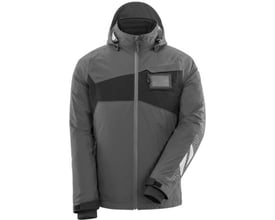 Mascot skaljakke i antracit/sort XL med to-farvet design, lynlås og en brystlomme med ID-kortholder.