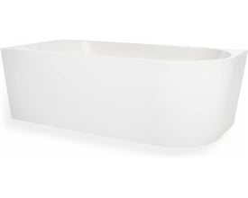 Moderne, mat hvidt badekar i akryl med 'Back To Wall' design, 1800mm længde og venstre model.