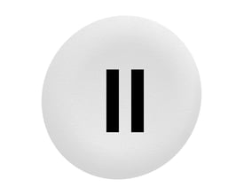 Løs trykflade fra Schneider Electric med hvid overflade og sort "II" symbol, diameter 30 mm.