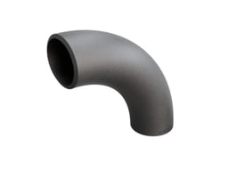 Indura 90° bøjning i P235GH-TC1 stål med dimensionerne 88,9 x 6,3 mm og en radius på 207,5 mm.