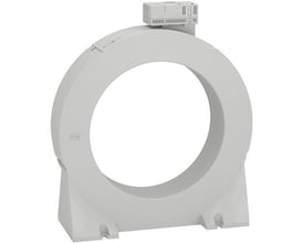 Schneider Electric sumstrømstransformator TB210 med 210 mm indvendig diameter og maksimal 400A strømindgang, vist på hvid baggrund.