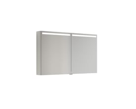 Dansani spejlskab Top med 2 låger i hvid mat finish, 120 cm bredt med integreret frontlys og elstik.