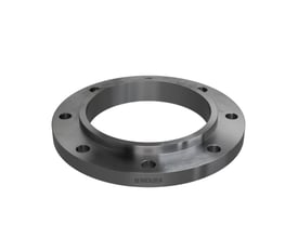 Indura 8" slip-on flange i stål, vist med logoet "INDURA" tydeligt præget på siden af flangen.