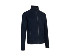 ID Identity navy cardigan i størrelse 3XL med lynlås og to sidelommer, vist på hvid baggrund.