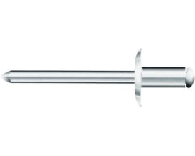Bralo blindnitte Ø3,2x8x3,5-5,5x9,5 i aluminium og stål med stort hoved.