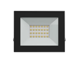 Sort SpectrumLED 20 W LED-projektør med synlige lysdioder og bred front, IP65 og neutralhvidt lys på 4000 K.