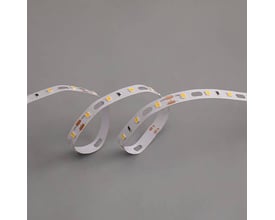 Ansell Lighting Z-Cell LED bånd, 50 meter lang, 8mm bred, med 168 LED/meter, vist i en løkke på grå baggrund.