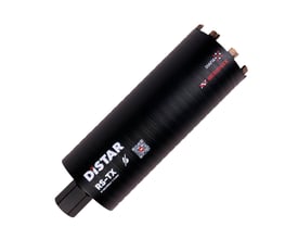 Distar diamantkernebor Ø122mm RS-TX med 5/4 gevind til tørboring i beton med soft slag, vist på hvid baggrund.