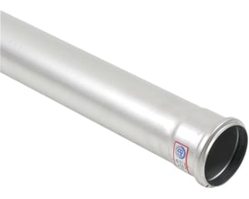 EuroPipe afløbsrør fra Blücher i rustfrit stål AISI 304, Ø75 mm og 250 mm længde med synlig mærkning.