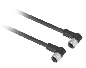 Schneider Electric PUR skærmet kabel med 12 pins, 2 meter, med to M12 vinkelstik for nem installation.