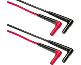 Fluke SureGrip Silikone Testledningssæt TL222 med retvinklede stik og 1,5 meter sort silikone kabel på hvid baggrund.