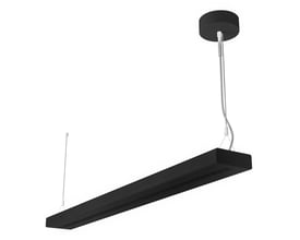 Sort, lineært LEDVANCE IndiviLED-armatur på ophæng med DALI-styring og nødbelysning, 1500 mm.