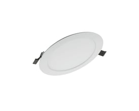 Ledvance Slim Value LED downlight i hvid aluminium med en udskæringsdiameter på 180 mm og en tykkelse på kun 23 mm.