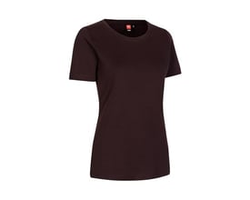 ID Identity dame T-shirt i mørk bordeaux, størrelse 3XL, med kortærmet design og let figursyet pasform.