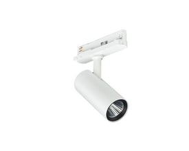 Hvid Philips Lighting skinnespot ST332T 2700LM IA /930 med cylindrisk lampehus og synlig reflektor.