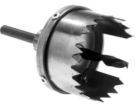 Buus hulsav på 44 mm i metal med savtænder og midterbor, velegnet til træ og gips.