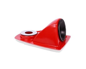Homeduster støvskærm 40 i rød og hvid plast, designet til støvfri boring og nem fastgørelse med sugekraft.
