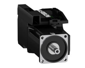 Schneider Electric servo integreret motor, 100mm, 1,9KW, 400V Br. IP54-klassificeret sort motor med kromaksel og monteringsflange.
