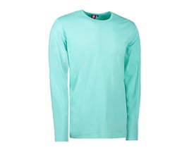 ID Identity mintgrøn langærmet T-shirt i størrelse 3XL, fremstillet i blød antipilling interlock-kvalitet.