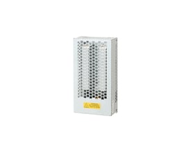 Siemens SINAMICS bremsemodstand, standalone, med R=75ohm og 375W nominel effekt, hvid metalkabinet med ventilationsåbninger og gul advarselsetiket.