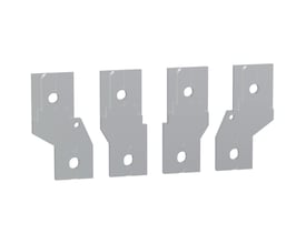 Schneider Electric spreder LA9G til 4-polet kontaktor, viser fire identiske metalforlængelser med runde monteringshuller.