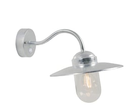 Nordlux Luxembourg væglampe med E27 fatning i galvaniseret stål, vist med en glødepære.