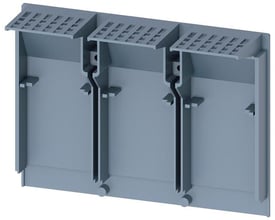Siemens forlænget 3-polet isoleringsplade 3VA9 til 3VA6 150/250, vist forfra med tre adskilte sektioner.