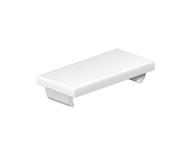 Weidmüllers hvide klemmemærke MF-ABB 12/6 MC NE ses skråt ovenfra med umærket flade og clips under.