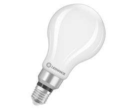 Ledvance dæmpbar LED-lyskilde i hvid, mat standardform med E27-sokkel, 24 W og varmt lys på 2700 K.